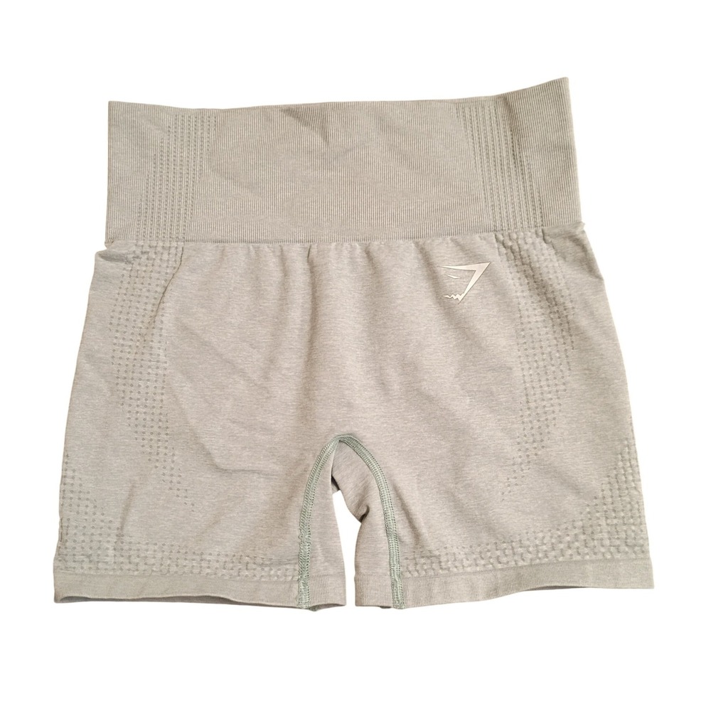 Gymshark Energy+ Seamless Shorts Womens S Grey Marl High Waist Athletic Workout